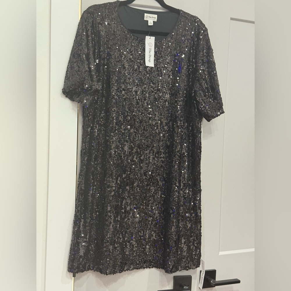 The Drop Black Sequin Dress